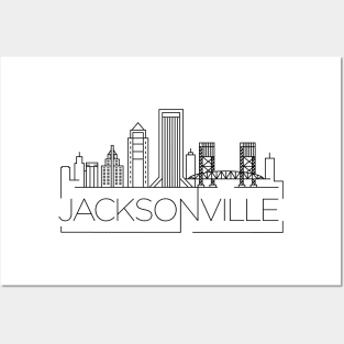 Jacksonville Minimal Skyline Posters and Art